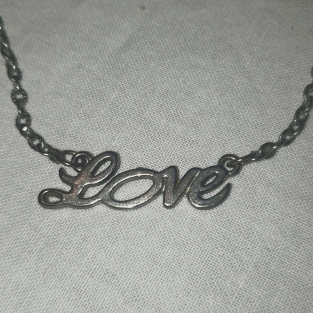 **3/$15** Love  Necklace with Clear beads